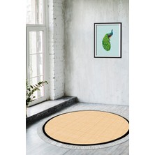 Alanur Home Kaymaz Taban Djt Banyo Mutfak Salon Halı Trend Saçaklı Yuvarlak Dokuma Desen E5007