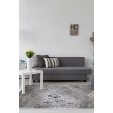 Alanur Home Kaymaz Dijital Mutfak & Salon Halı Trend Saçaklı Mermer E5037