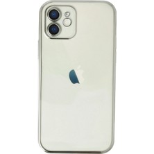 Yazline Global Mey Ithalat®  iPhone 12 Kılıf  Lensli Silikon - Gümüş
