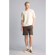 DeFacto %100 Pamuk Baggy Fit Esnek Belli Cepli Şort H7787AX26HS