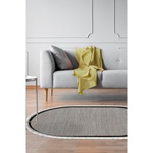 Alanur Home Kaymaz Dijital Mutfak & Salon Halı Yıldız Deri Saçaklı Oval Dokuma E5001