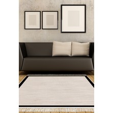 Alanur Home Kaymaz Taban Djt Banyo Mutfak Salon Halı Star Pamuk Saçaklı Dokuma Desen E5007