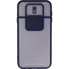 Yazline Global Mey Ithalat®  Samsung Galaxy J7 Pro / J730 Kılıf Palm Buzlu Kamera Sürgülü Silikon - Lacivert
