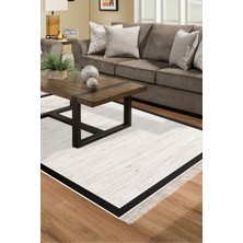 Alanur Home Kaymaz Dijital Mutfak & Salon Halı Star Pamuk Saçaklı Dokuma E5001