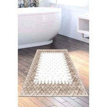 Dekoreko Kaymaz Taban Djt Banyo Halısı Yıldız Deri Modern 1529