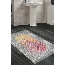 Dekoreko Kaymaz Taban Djt Banyo Halısı Yıldız Deri Saçaklı Modern E4052