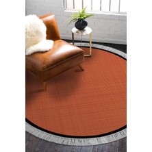 Alanur Home Kaymaz Taban Djt Banyo Mutfak Salon Halı Yıldız Deri Saçaklı Yuvarlak Dokuma Desen E5007
