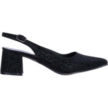 Moda Ayakkabı Tahir 2820  Siyah 5cm Slingback Topuklu Ayakkabı
