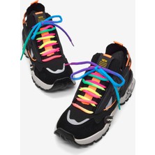 Tonny Black Kadın Siyah Rahat Kalıp Renkli Lastik Boğazlı Bağcıklı Sneaker