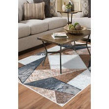 Alanur Home Kaymaz Dijital Mutfak & Salon Halı Trend Geometrik E5028