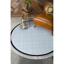 Alanur Home Kaymaz Taban Djt Banyo Mutfak Salon Halı Trend Saçaklı Yuvarlak Dokuma Desen E5007