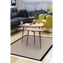 Alanur Home Kaymaz Dijital Mutfak & Salon Halı Star Pamuk Saçaklı Dokuma E5001