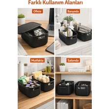 Okyanus Home Linea Smart Box Siyah 2,4 Lt 2 Adet Kapaklı Çok Amaçlı Saklama Kutusu