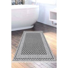 Dekoreko Kaymaz Taban Djt Banyo Halısı Yıldız Deri Saçaklı Modern M5001
