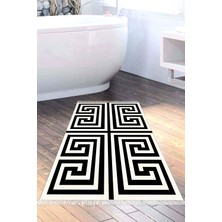 Dekoreko Kaymaz Taban Djt Banyo Halısı Yıldız Deri Saçaklı Modern 658M