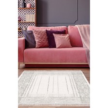 Dekoreko Kaymaz Taban Djt Salon Halısı Yıldız Deri Saçaklı Modern M5076