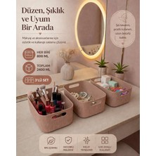 Okyanus Home Linea Smart Box Pembe 3'lü Set 2400 ml