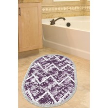 Dekoreko Kaymaz Taban Djt Banyo Halısı Trend Saçaklı Oval Iskandinav F5128