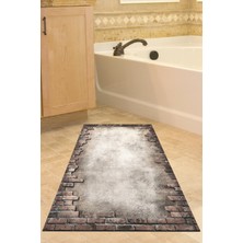 Dekoreko Kaymaz Taban Djt Banyo Halısı Yıldız Deri Modern F5049