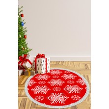 Alanur Home Yılbaşına Özel Keçe Dijital Yıkanabilir Yuvarlak Halı CHR17M