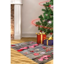 Alanur Home Yılbaşına Özel Keçe Dijital Yıkanabilir Halı CHR14M