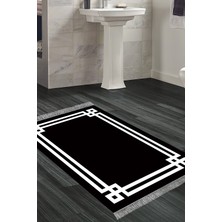 Dekoreko Kaymaz Taban Djt Banyo Halısı Yıldız Deri Saçaklı Modern 1669