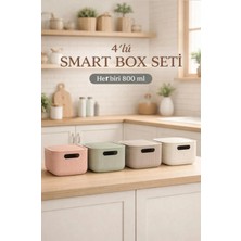 Okyanus Home Linea Smart Box Multi Renk 2,4 Lt 4 Adet Kapaklı Çok Amaçlı Saklama Kutusu