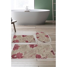 Alanur Home Eko Trend Djt 3 Lü Yıkanabilir Kaymaz Taban Banyo Paspas Seti 660M Suluboya Bej