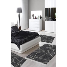 Alanur Home Eko Trend Djt Yıkanabilir Kaymaz Taban 3 Lü Yatak Odası Takımı 717 Modern Lacivert