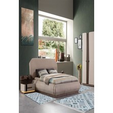 Alanur Home Eko Trend Djt Yıkanabilir Kaymaz Taban 3 Lü Yatak Odası Takımı 2029 Modern Mavi
