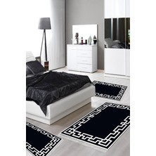 Alanur Home Eko Trend Djt Yıkanabilir Kaymaz Taban 3 Lü Yatak Odası Takımı F5035 Modern Siyah