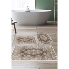 Alanur Home Eko Trend Djt 3 Lü Yıkanabilir Kaymaz Taban Banyo Paspas Seti 762 Osmanli Gri