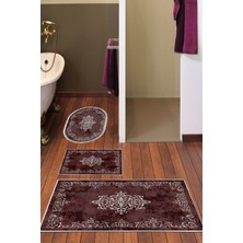 Alanur Home Eko Trend Djt 3 Lü Yıkanabilir Kaymaz Taban Banyo Paspas Seti 616 Klasik Bej