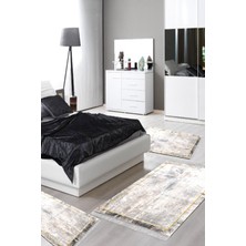 Alanur Home Eko Trend Djt Yıkanabilir Kaymaz Taban 3 Lü Yatak Odası Takımı M12271 Modern Gri
