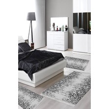 Alanur Home Eko Trend Djt Yıkanabilir Kaymaz Taban 3 Lü Yatak Odası Takımı MU123 Iskandinav Beyaz
