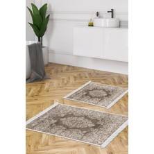 Alanur Home Eko Trend Djt 2 Li Yıkanabilir Kaymaz Taban Banyo Paspas Klozet Takımı 762 Osmanli Gri (50 x 80 - 40 x 50)