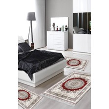 Alanur Home Eko Trend Djt Yıkanabilir Kaymaz Taban 3 Lü Yatak Odası Takımı 1909 Osmanli Kırmızı