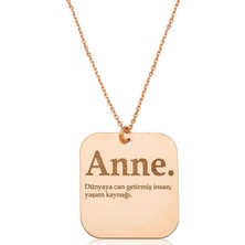 Avensyy 925 Ayar ​gümüş Rose Anne Yazılı Plaka Kolye