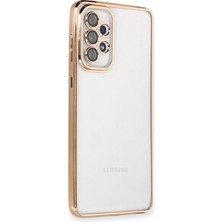 Yazline Global Mey Ithalat®  Samsung Galaxy A73 5g Kılıf  Lensli Silikon - Gold