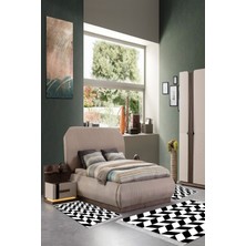 Alanur Home Eko Trend Djt Yıkanabilir Kaymaz Taban 3 Lü Yatak Odası Takımı S5057 Geometrik Siyah