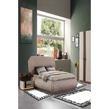 Alanur Home Eko Trend Djt Yıkanabilir Kaymaz Taban 3 Lü Yatak Odası Takımı 1495 Modern Siyah