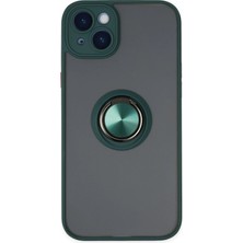 Yazline Global Mey Ithalat®  iPhone 14 Kılıf Montreal Yüzüklü Silikon Kapak - Yeşil