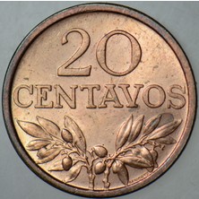 Banknoting Portekiz 20 Centavos 1970 Çilaltı+