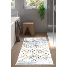 Dekoreko Kaymaz Taban Djt Banyo Halısı Trend Saçaklı Modern M5026