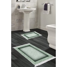 Alanur Home Eko Trend Djt 2 Li Yıkanabilir Kaymaz Taban Banyo Paspas Klozet Takımı 767 Bordürlü Bordo (50 x 80 - 40 x 50)