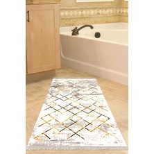 Dekoreko Kaymaz Taban Djt Banyo Halısı Trend Saçaklı Modern M5026