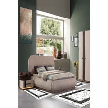 Alanur Home Eko Trend Djt Yıkanabilir Kaymaz Taban 3 Lü Yatak Odası Takımı M12341 Bordürlü Krem