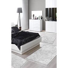 Alanur Home Eko Trend Djt Yıkanabilir Kaymaz Taban 3 Lü Yatak Odası Takımı MU134 Modern Gri