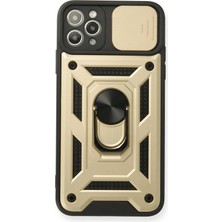 Yazline Global Mey Ithalat®  iPhone 11 Pro Kılıf Pars Lens Yüzüklü Silikon - Gold