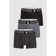 U.S. Polo Assn. Erkek Siyah 3'lü Boxer Takımı 50326498-VR046